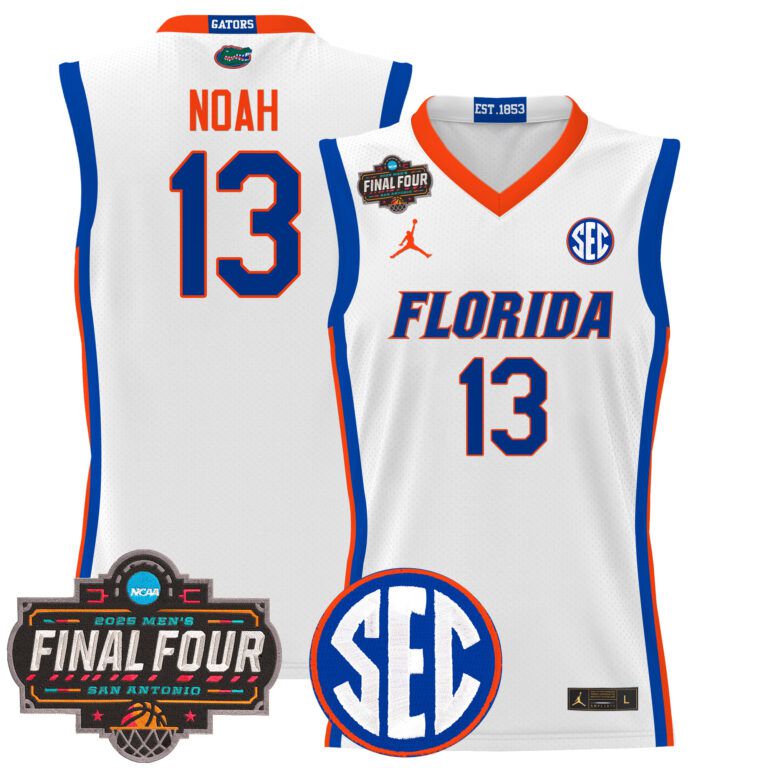 Men Florida Gators #13 Noah white 2025 Final Four Patch NCAA Jersey style 2